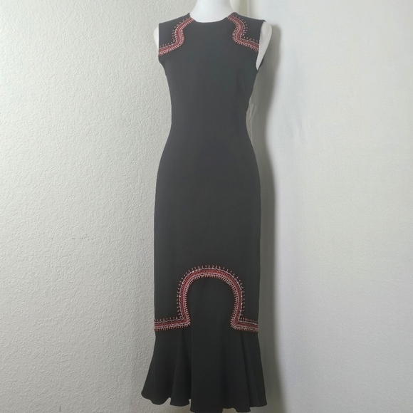 Opening Ceremony Embroidered Lotus Midi Sz 2 Boho Aztec Cottagecore Western - Picture 1 of 15